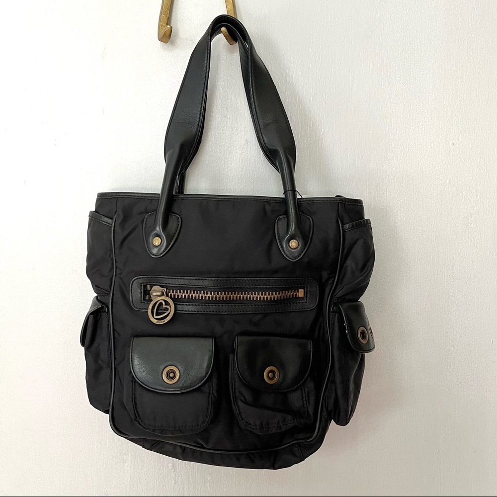 MOSCHINO VINTAGE NYLON AND LEATHER VINTAGE BAG